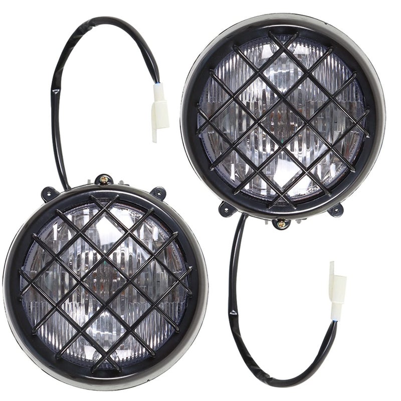 LABLT Pack of 2 Headlights Assembly Grills Lights Replacement for Yamaha Banshee 350 YFZ350 19872006 Lens Bulbs